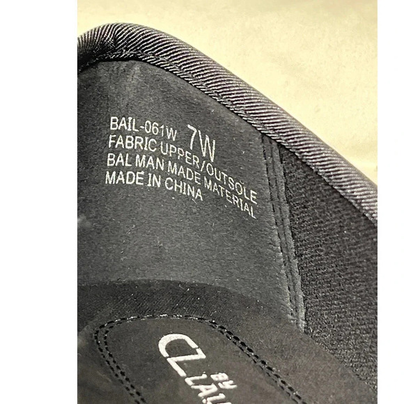 CL By Laundry Womens Size 7W Black Bow Low Wedge Round Heel - Picture 9 of 10